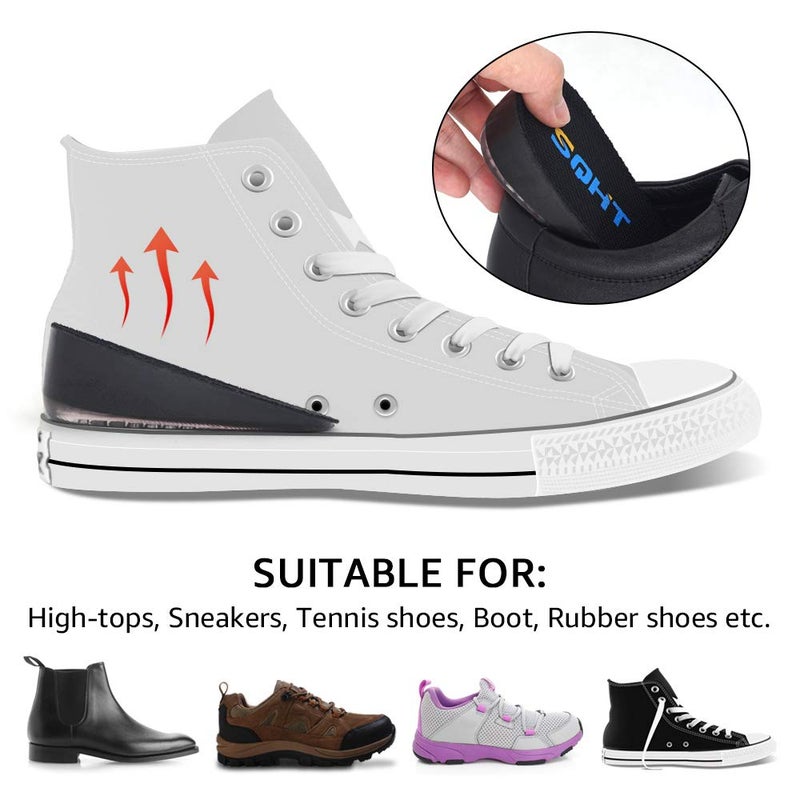 SQHT Height Increase Insoles - Heel Lift Inserts for Leg Length Discrepancies and Achilles Tendonitis  Heel Cups for Men and Women (Small (1.4 "" Height)) Black - Image 3